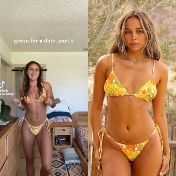 Kulani Kinis Other - Kulani Kinis Lexi Hidalgo Collab Jungle Dreamer Yellow Bikini Set Top and Bottom